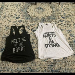 2X slogan racerback tank tops-price is for both